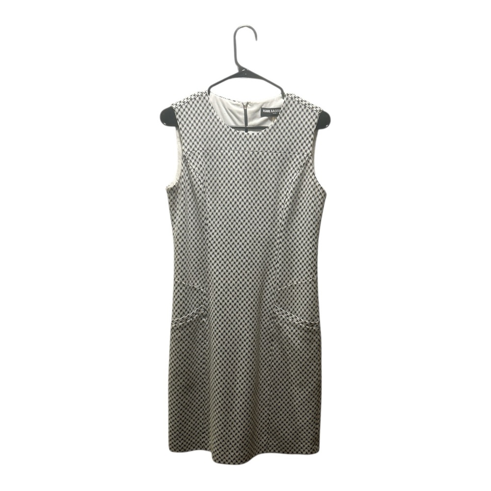 Karl Lagerfeld‎ Paris Houndstooth Sleeveless Sheath Dress Size 6